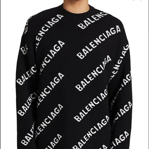 Balenciaga All Over Logo Sweater